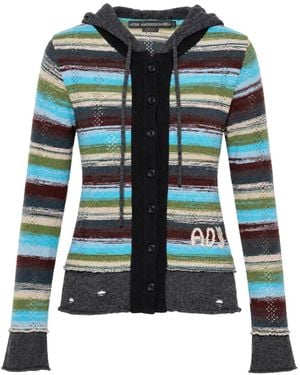 ANDERSSON BELL Multi-Stripe Layered Cardigan - Green