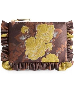La DoubleJ Devon Handtasche Aus Seidengemisch Und Jacquard - Braun