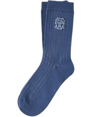 Brunello Cucinelli Calzini Con Logo - Blu