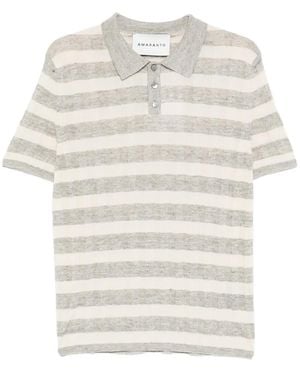 Amaranto Striped Polo Shirt - White