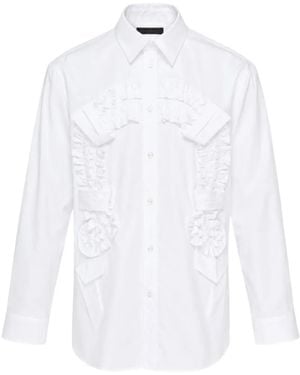 Simone Rocha Ruffle-Trimmed Horseshoe Shirt - White