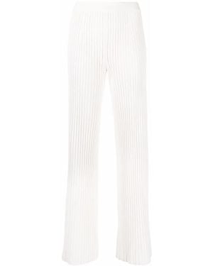 Mrz Gerippte Strickhose - Weiß