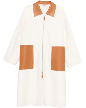 Liska Leather-Trim Coat - White