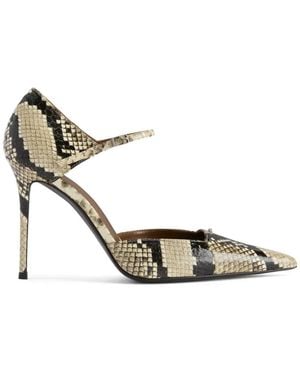 Giuseppe Zanotti Raquel D'Orsay Reptile-Print Heel Sandals - Metallic