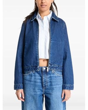 Calvin Klein Denim Jack Met Rits - Blauw
