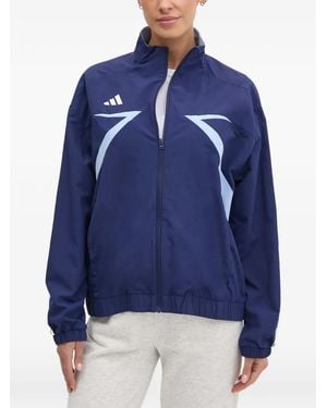 adidas Logo-Print Paneled Jacket - Blue
