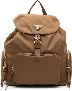 Prada Small Re-Nylon Backpack - Brown