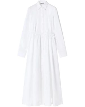 Lanvin Long-Sleeve Midi Shirt Dress - White