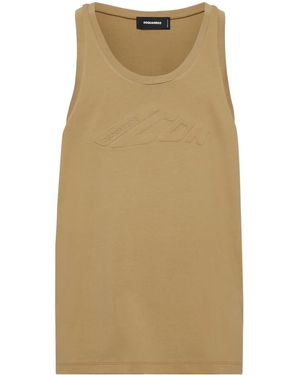 DSquared² Embossed-Logo Tank Top - Natural