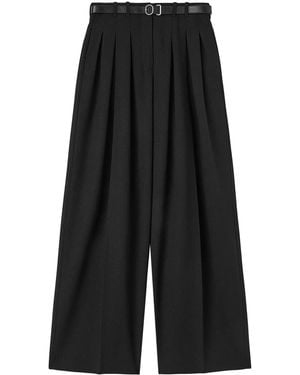 Jil Sander Belted Wool Palazzo Pants - Black