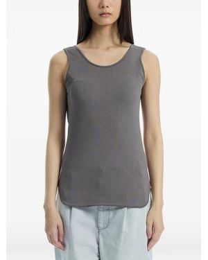 determ Ribbed Scoop-Neck Tank Top - Grey
