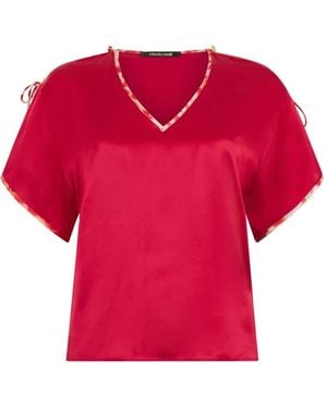 Roberto Cavalli Tie-Detail Silk Top - Red