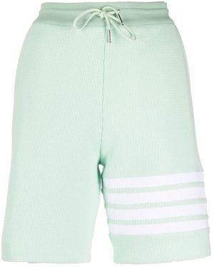 Thom Browne 4-Bar Stripe Shorts - Green