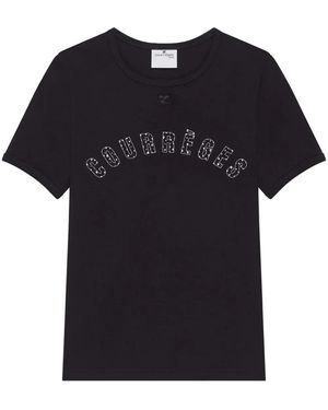 Courreges T-Shirt Medusa Contrast - Black