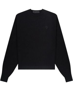 PLACE OF ELMS Embroidered Crew-Neck Jumper - Black