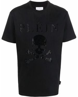 Philipp Plein Crystal-Embellished T-Shirt - Black