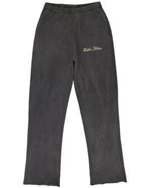 THIRTEENTH STUDIO Oil-Wash Logo-Detail Track Trousers - Grey