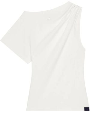 Courreges Asymmetric Draped T-Shirt - White