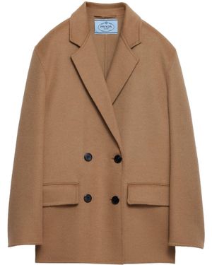 Prada Double-Breasted Blazer - Brown