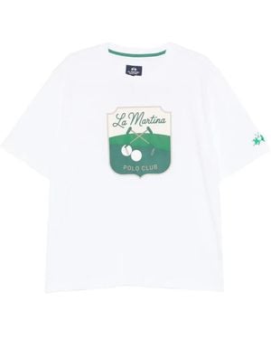 La Martina Logo-Print T-Shirt - Blue