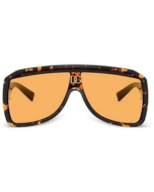 Dolce & Gabbana Dg Logo Tortoiseshell-Effect Sunglasses - Bruin