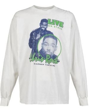 Earthling Collective Chris Rock Vintage Graphic-Print Long-Sleeve T-Shirt - White