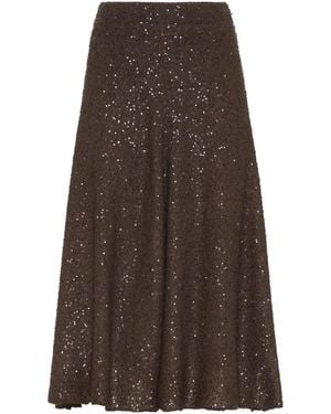 Brunello Cucinelli Rok Met Pailletten - Bruin