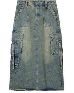 Musium Div. Cargo Frayed Midi Skirt - Green
