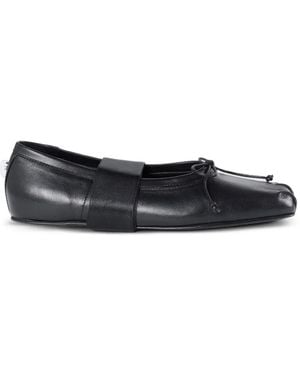 Ann Demeulemeester Ballerines Paloma En Cuir De Veau À Ruban - White
