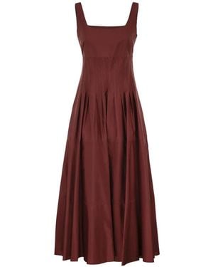 Max Mara Robe Mi-Longue À Encolure Carrée - Purple