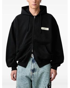 Vetements Sudadera Scribbled Logo Con Capucha Y Cremallera - Negro
