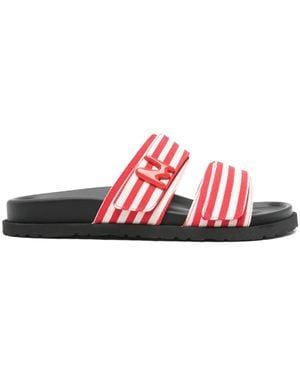 MSGM ストライプ サンダル - レッド