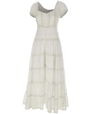 RIXO London Vestido Con Bordado Inglés - Blanco