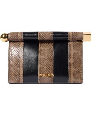 Jacquemus Gestreifte Le Sac Rond Carre Clutch - Schwarz