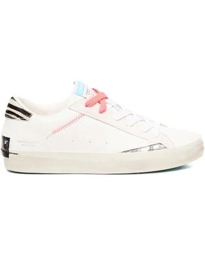 Crime London Zebra-tab lace-up sneakers - Weiß