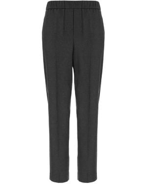 Peserico Bead-Embellished Elasticated-Waistband Pants - Black