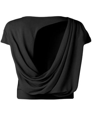 Jacquemus T-Shirt Le Haut Mistral À Dos Drapé - Black