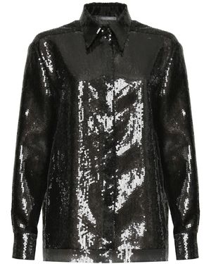 Alberta Ferretti スパンコール シャツ - ブラック