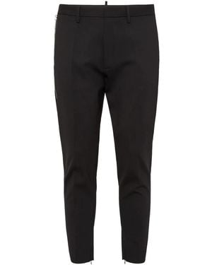 DSquared² Logo-Print Tapered Trousers - Black