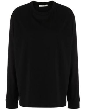 The Row Long-Sleeve Crew-Neck Top - Black
