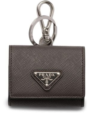 Prada Saffiano Leather Headphone Case - Black