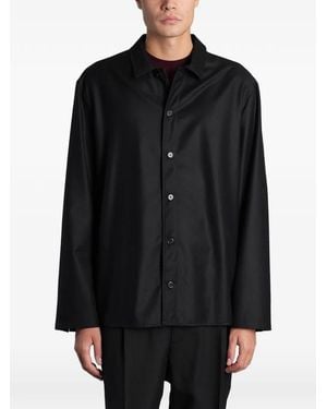 Grayed Luna Button-Up Shirt Jacket - Black