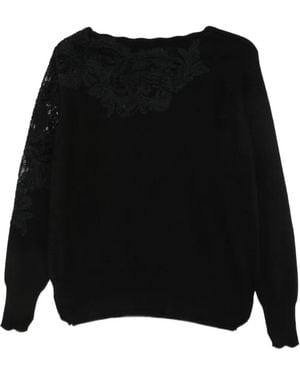 Ermanno Scervino Kaschmirpullover Mit Spitzeneinsatz - Schwarz