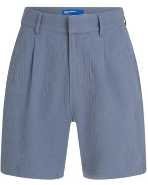 KARL LAGERFELD Crinkled Tailored Shorts - Blue