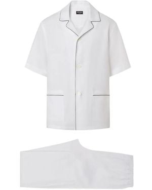ZEGNA Piped Oasi Lino Pyjamas - White