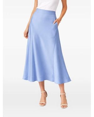 Silk95five Chamonix Flared Midi Skirt - Blue