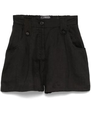 Lorena Antoniazzi Ramie Belted Shorts - Black