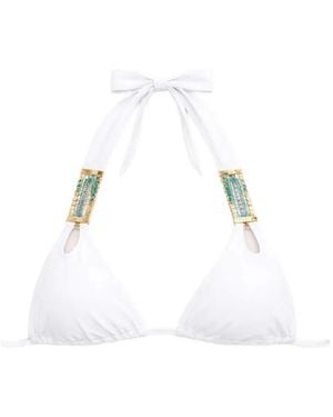 Beach Bunny Chain-Embellishment Bikini Top - White
