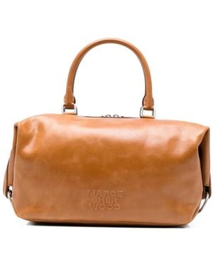 Marge Sherwood Logo-Embossed Leather Tote Bag - Brown