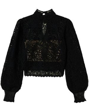 Twinset Crochet-Knit Top - Black